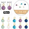 60Pcs Frosted Natural & Synthetic Gemstone Charms FIND-FH0004-55-2