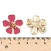 Flower Alloy Enamel Stud Earrings EJEW-P310-01G-02-3