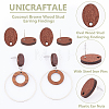 Unicraftale 30Pcs Oval Wood Stud Earring Findings WOOD-UN0001-06-5