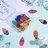 16Pcs 8 Styles Transparent Resin & Walnut Wood Pendants RESI-SZ0001-84-5