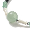 Natural Green Aventurine Round & Synthetic Non-magnetic Hematite & White Shell Beaded Bracelets for Women BJEW-K251-02H-3