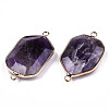 Natural Amethyst Links Connectors G-T131-48G-02-3