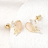 Brass Micro Pave Cubic Zirconia Stud Earrings for Women CU-CBAFF5B-10G-2