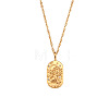 316L Surgical Stainless Steel Micro Pave Clear Cubic Zirconia Oval with Embossed Constellation Pendant Necklaces for Women Men WG0B2D7-06-1