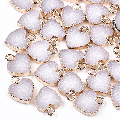 Electroplate Druzy Resin Pendants X-RESI-S366-01H-1