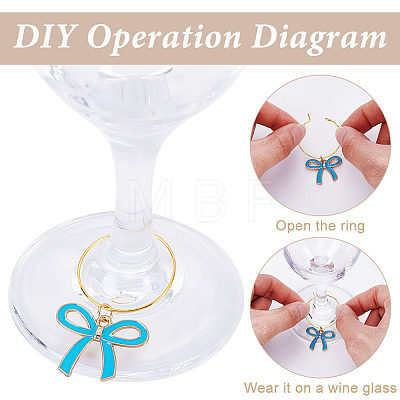 20Pcs 5 Colors Brass Wine Glass Charms AJEW-ME00020-1