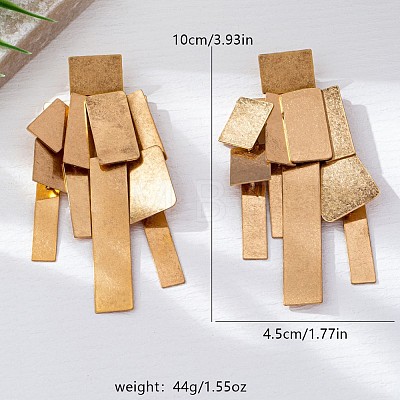 Rectangle Alloy Dangle Stud Earrings FS-WG72D3D-01-1