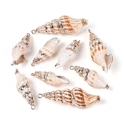 Electroplated Natural Shell Pendants BSHE-T015-11-1