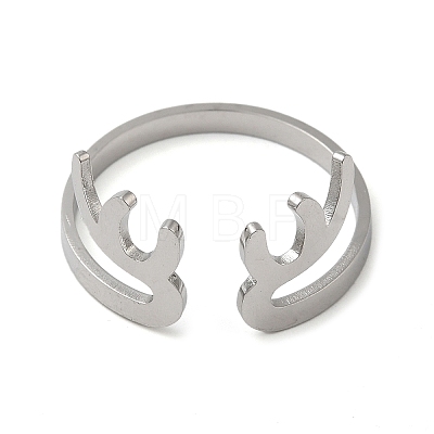 Non-Tarnish 304 Stainless Steel Cuff Rings RJEW-G299-03P-1