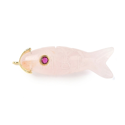 Natural Rose Quartz Carved Pendants G-P599-07G-04-1