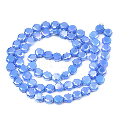 Electroplate Opaque Solid Color Glass Beads Strands EGLA-N002-27-A04-1