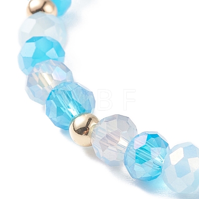3Pcs 3 Style Moon & Sun & Star Alloy Enamel Charm Stretch Bracelets Set with Glass for Women BJEW-JB08007-1