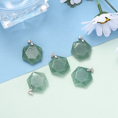 Natural Green Aventurine Pendants G-E487-95E-1