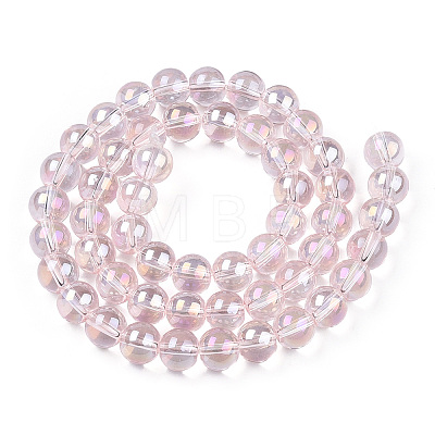 Electroplate Transparent Glass Beads Strands GLAA-T032-T8mm-AB10-1