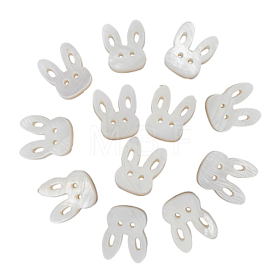 Bunny Natural Freshwater Shell Beads SHEL-CJ0001-13-1