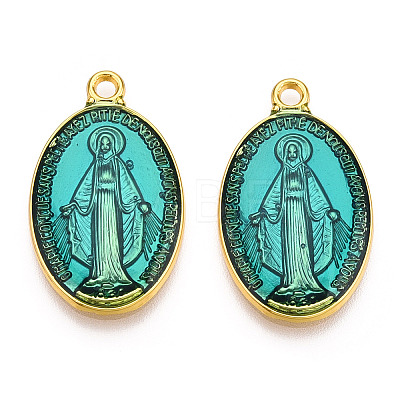 Brass Enamel Pendants KK-S345-180B-1