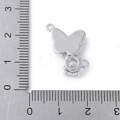 Brass Micro Pave Cubic Zirconia and Glass Connector Charms KK-F892-48P-1