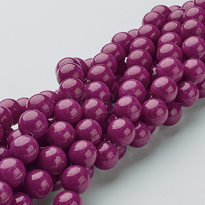 Natural Mashan Jade Round Beads Strands G-D263-10mm-XS12-1