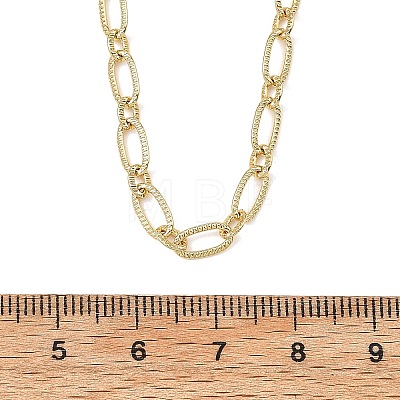 4MM Brass Textured Figaro Chain Necklaces for Women NJEW-JN06140-1