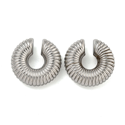 Spiral Rings 304 Stainless Steel Cuff Earrings for Women EJEW-G393-01A-P-1