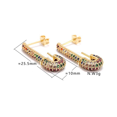 SHEGRACE Brass Micro Pave Grade AAA Cubic Zirconia Stud Earrings JE023A-X-1