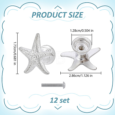 12 Bags Starfish Alloy Drawer Pull Handle AJEW-WR0003-49-1