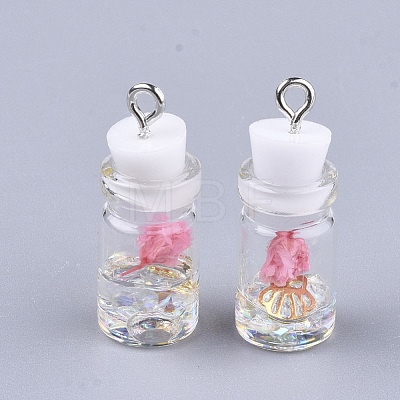 Glass Bottle Pendant Decorations GLAA-S181-05H-1