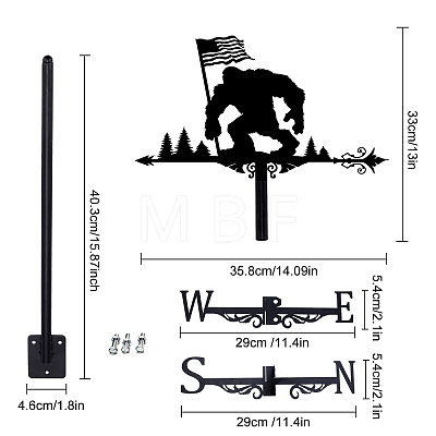 Orangutan Iron Wind Direction Indicator AJEW-WH0265-002-1