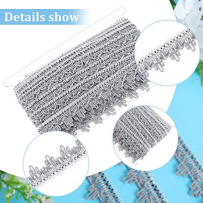 Polyester Flower Lace Ribbon OCOR-WH0078-110B-1