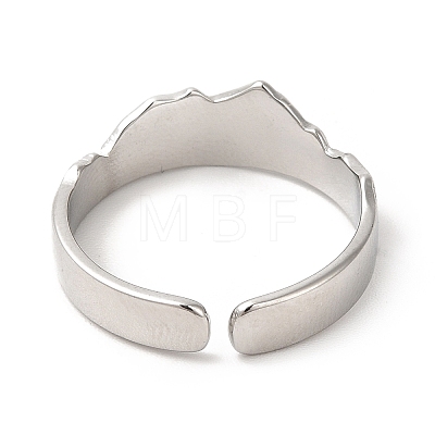 Non-Tarnish 304 Stainless Steel Mountain Open Cuff Ring for Women LS-RJEW-E063-09P-1