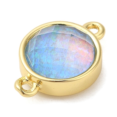 Synthetic Opal Connector Charms KK-S370-05G-02-1