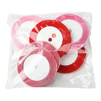 8Rolls 4 Colors Single Face Satin Ribbon OCOR-FS0001-10D-1