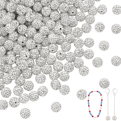 200Pcs Pave Disco Ball Beads RB-PH0001-41E-1