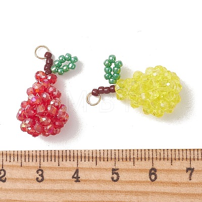 AB Color Plated Glass Pendants PALLOY-MZ01328-1
