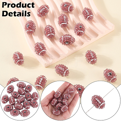 20Pcs Handmade Polymer Clay Rhinestone Beads FIND-SC0023-12-1