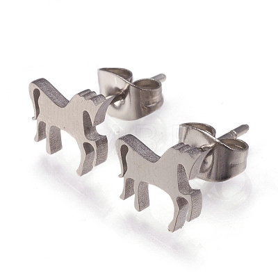 Tarnish Resistant 304 Stainless Steel Stud Earrings EJEW-N045-06P-1