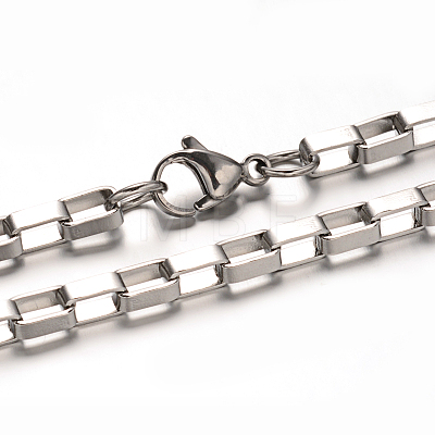 304 Stainless Steel Box Chain Bracelets BJEW-M165-01P-1