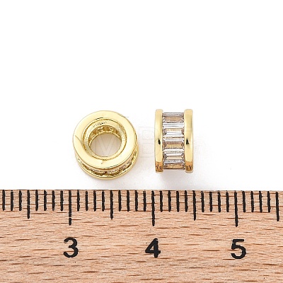 Brass Micro Pave Cubic Zirconia Spacer Beads KK-Z084-08G-1