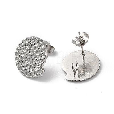 Non-Tarnish 304 Stainless Stud Earring Findings STAS-M314-01E-P-1