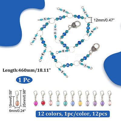 Knitting Row Counter Chains & Locking Stitch Markers Kits HJEW-AB00487-1