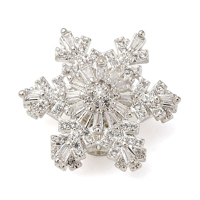 Brass Micro Pave Cubic Zirconia Beads KK-D378-19P-01-1