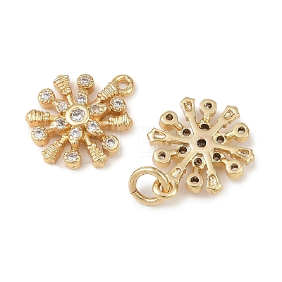 Christmas Brass Micro Pave Cubic Zirconia Charms KK-L255-18G-05-1
