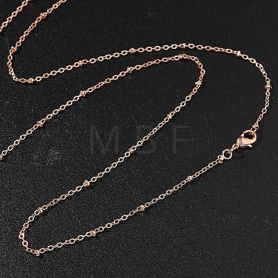 2mm Rack Plating Brass Satellite Chain Necklaces for Women Men MAK-L044-11RG-1