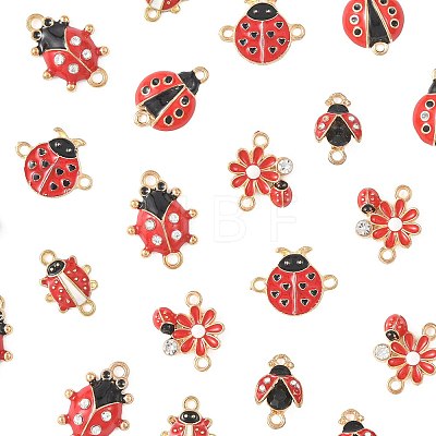 24Pcs 6 Styles Alloy Crystal Rhinestones Connector Charms FIND-FS0004-78-1