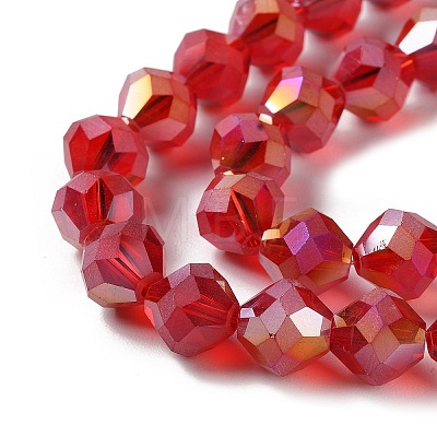 Electroplate Transparent Glass Beads Strands EGLA-I019-AB01-1
