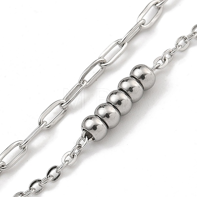 304 Stainless Steel Multi-Strand Chain Bracelets BJEW-H618-19P-1