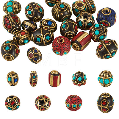 Handmade Tibetan Style Beads TIBEB-TAC0003-01-1