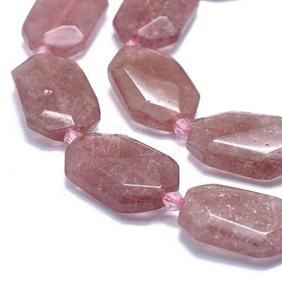 Natural Strawberry Quartz Beads Strands G-O179-F10-1