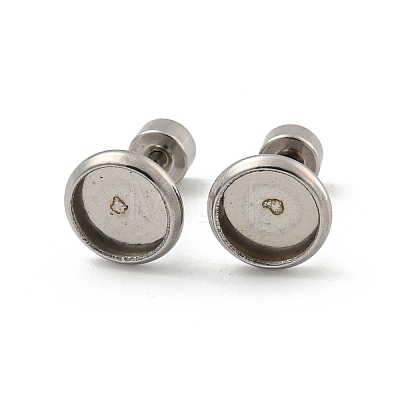 201 Stainless Steel Stud Earrings Findings STAS-O004-07A-P-1