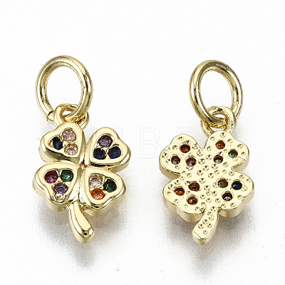 Brass Micro Pave Colorful Cubic Zirconia Charms ZIRC-S067-161-NF-1